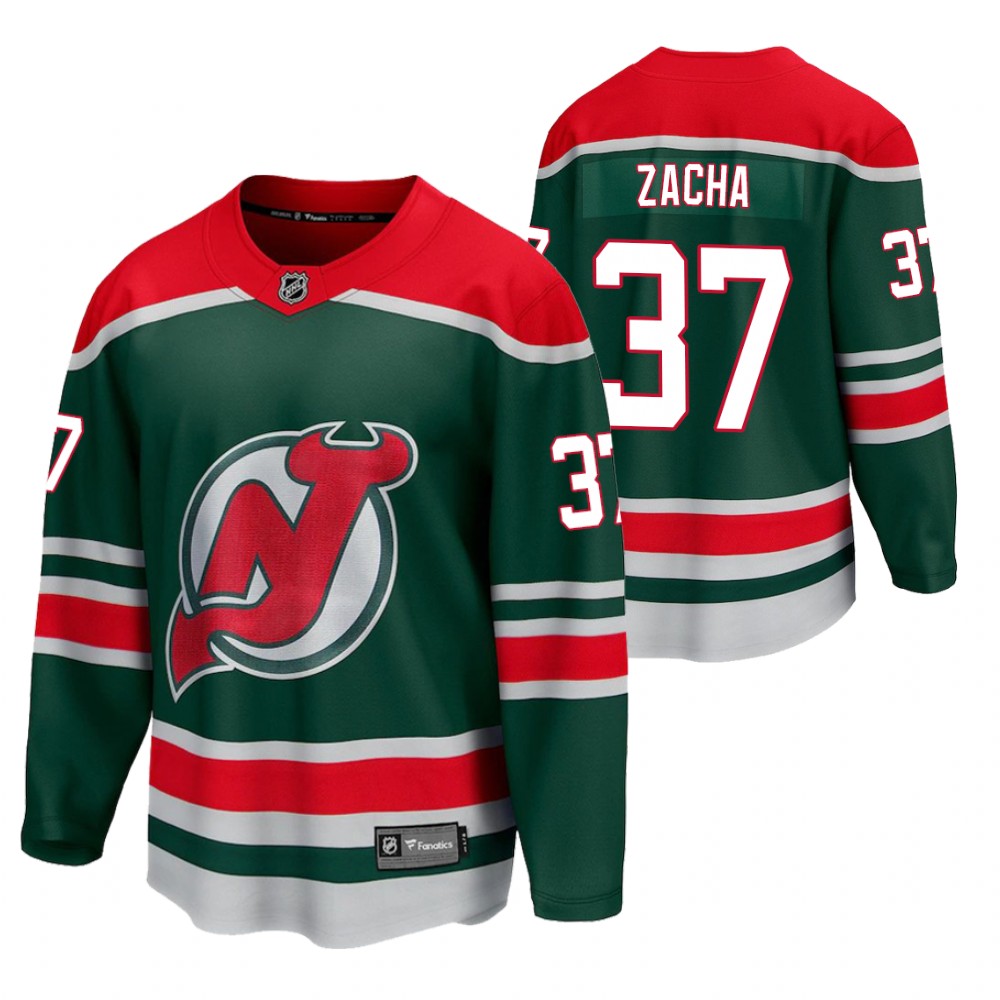 Pavel Zacha Devils 2021 Reverse Retro Green Jersey Special Edition