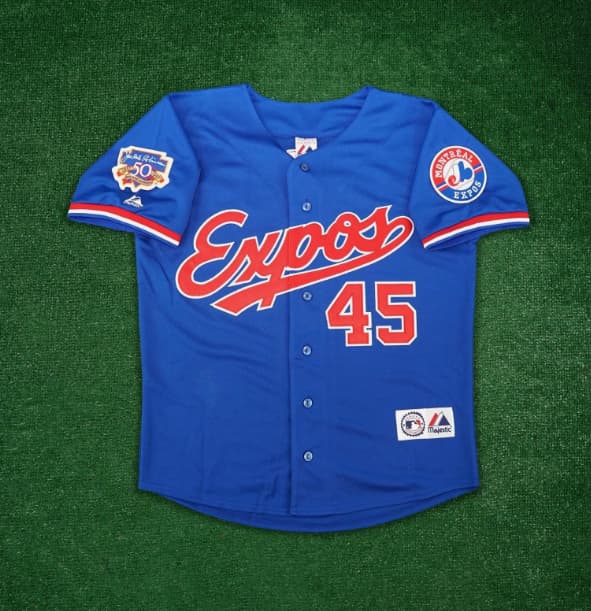 Pedro Martinez 1997 Montreal Expos Jackie 50th Anniv. Men's Alt Blue Jersey