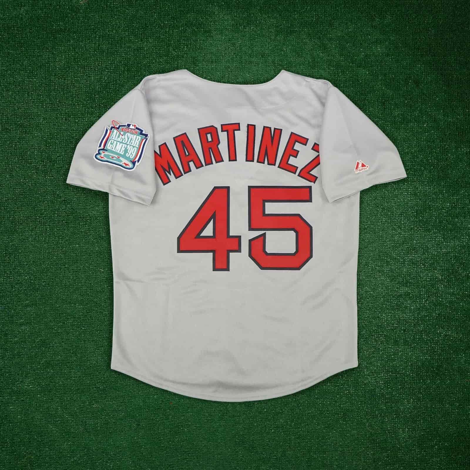 Pedro Martinez 1999 Boston Red Sox Men's Grey Road Jersey w All Star Patch