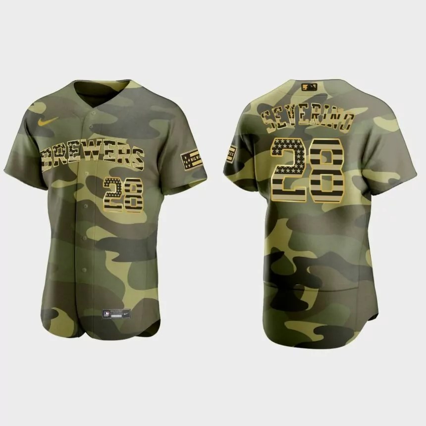 Pedro Severino Milwaukee Brewers 2022 Armed Forces Day Authentic Jersey – Camo