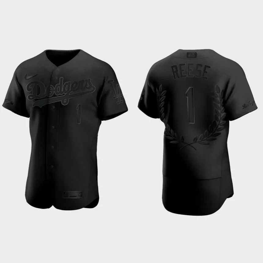 Pee Wee Reese #1 Los Angeles Dodgers Retirement Awards Collection Jersey – Black