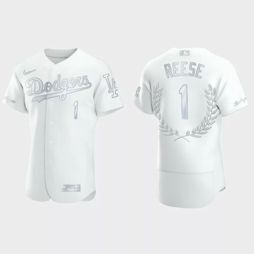 Pee Wee Reese #1 Los Angeles Dodgers Retirement Awards Collection Jersey – White