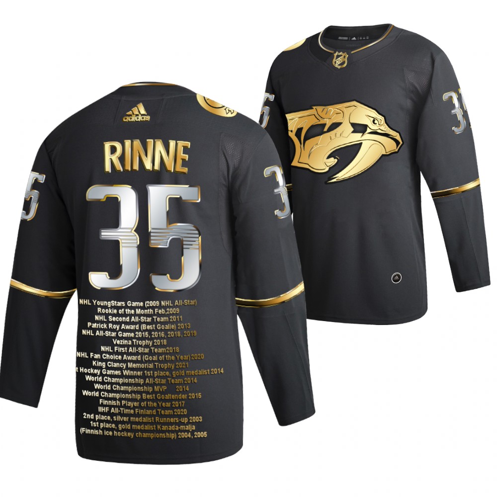 Pekka Rinne Retired Number Predators #35 Black Jersey Career Awards