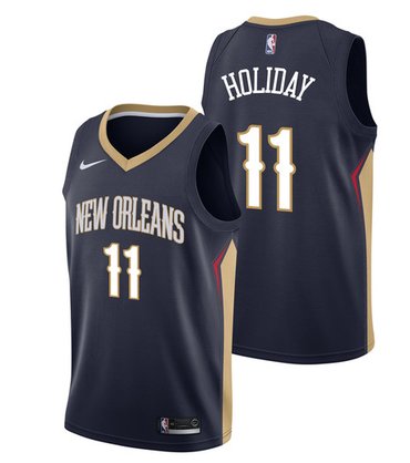 Pelicans 11 Jrue Holiday Navy Nike Swingman Jersey