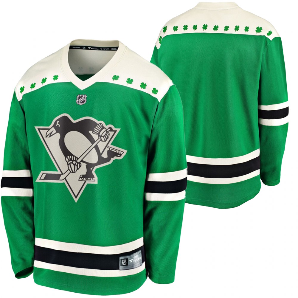 Penguins # 2020 St. Patrick's Day Breakaway Jersey Green