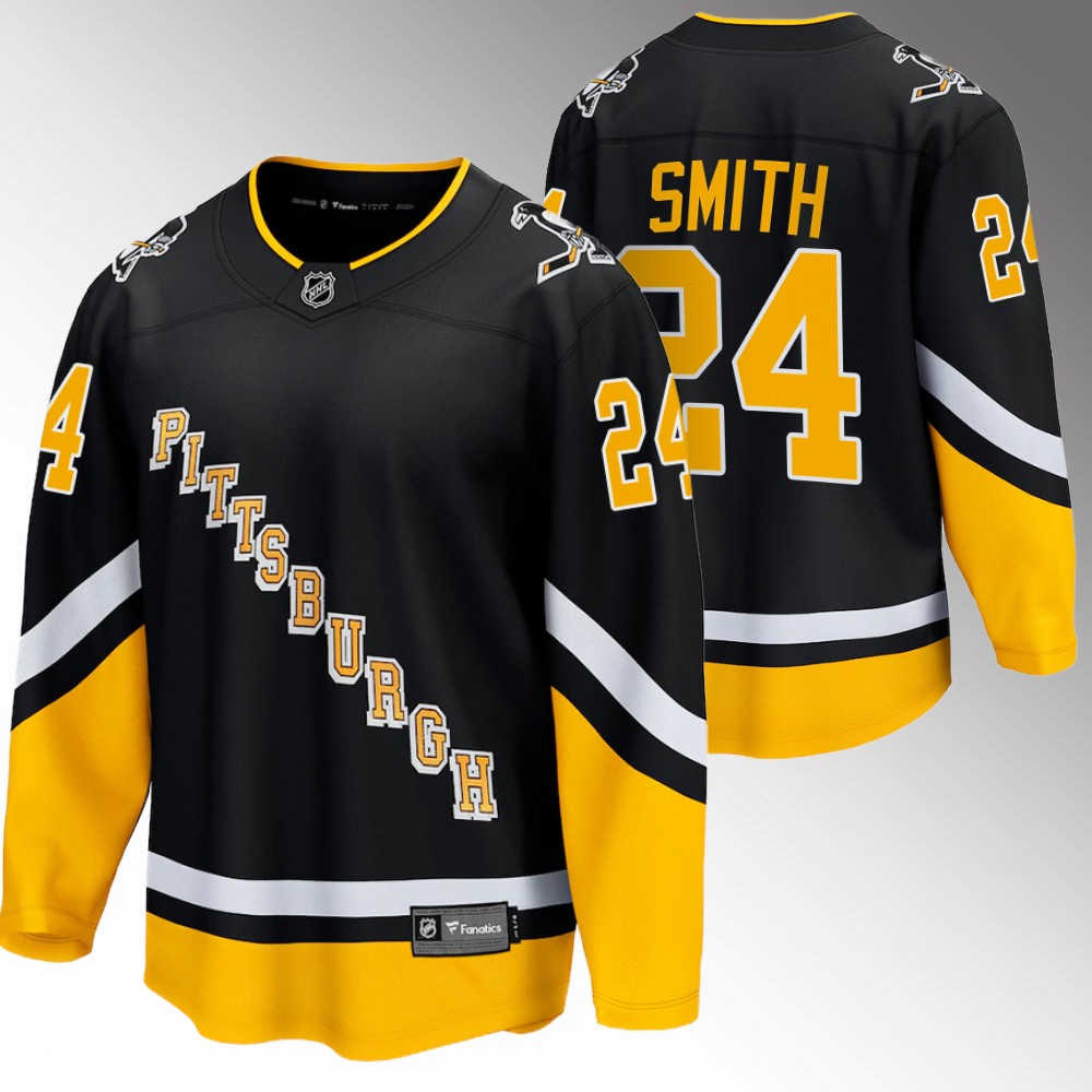 Penguins #24 Ty Smith Black 2022 Alternate Jersey