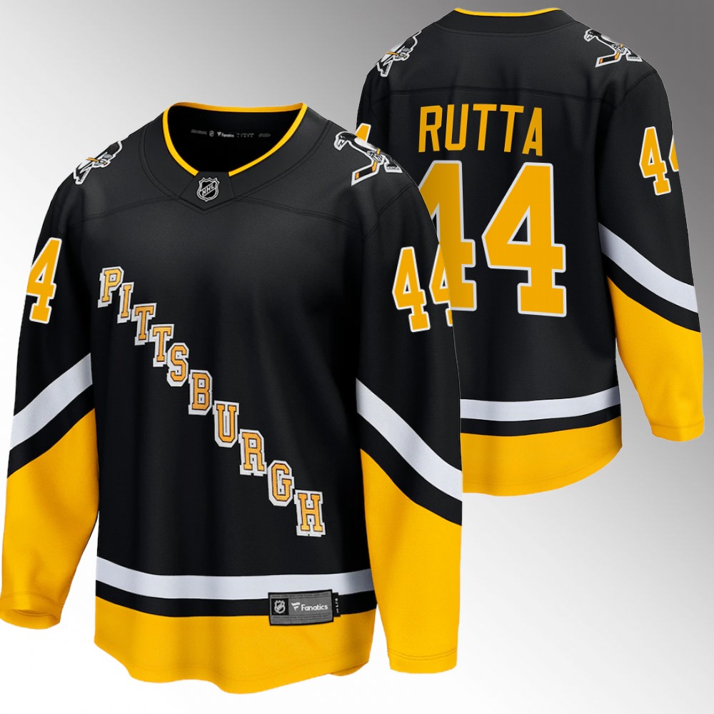 Penguins #44 Jan Rutta Black 2022 Alternate Jersey
