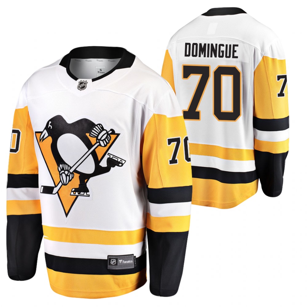 Penguins #70 Louis Domingue White 2021-22 Away Jersey