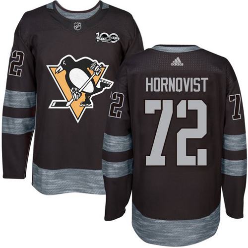 Penguins #72 Patric Hornqvist Black 1917-2017 100th Anniversary Stitched NHL Jersey