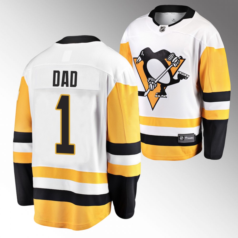 Penguins 2022 Fathers Day Gift White Jersey NO.1 Dad