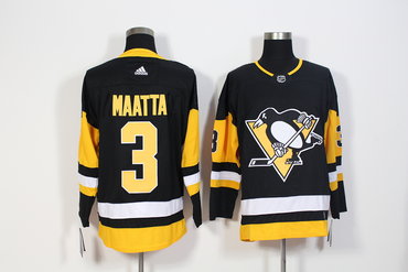 Penguins 3 Olli Maatta Black Adidas Jersey