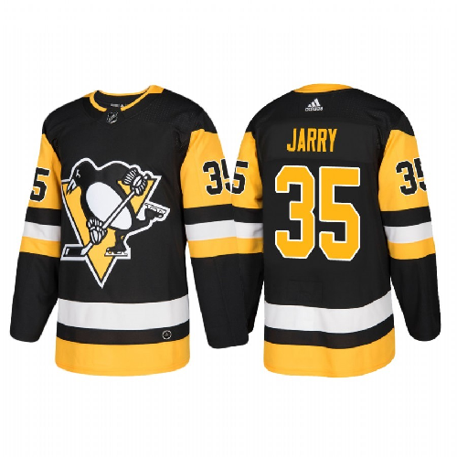 Penguins 35 Tristan Jarry Black Adidas Jersey