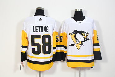 Penguins 58 Kris Letang White Adidas Jersey