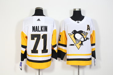 Penguins 71 Evgeni Malkin White Adidas Jersey