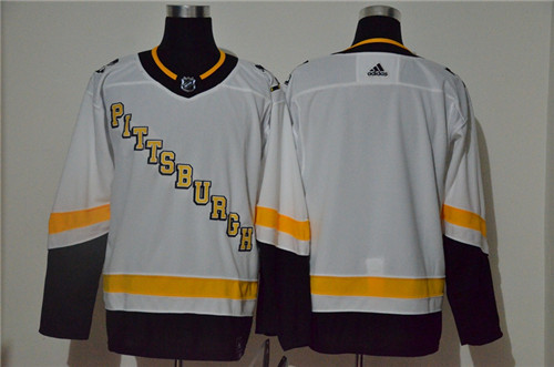 Penguins Blank White 2020-21 Reverse Retro Adidas Jersey