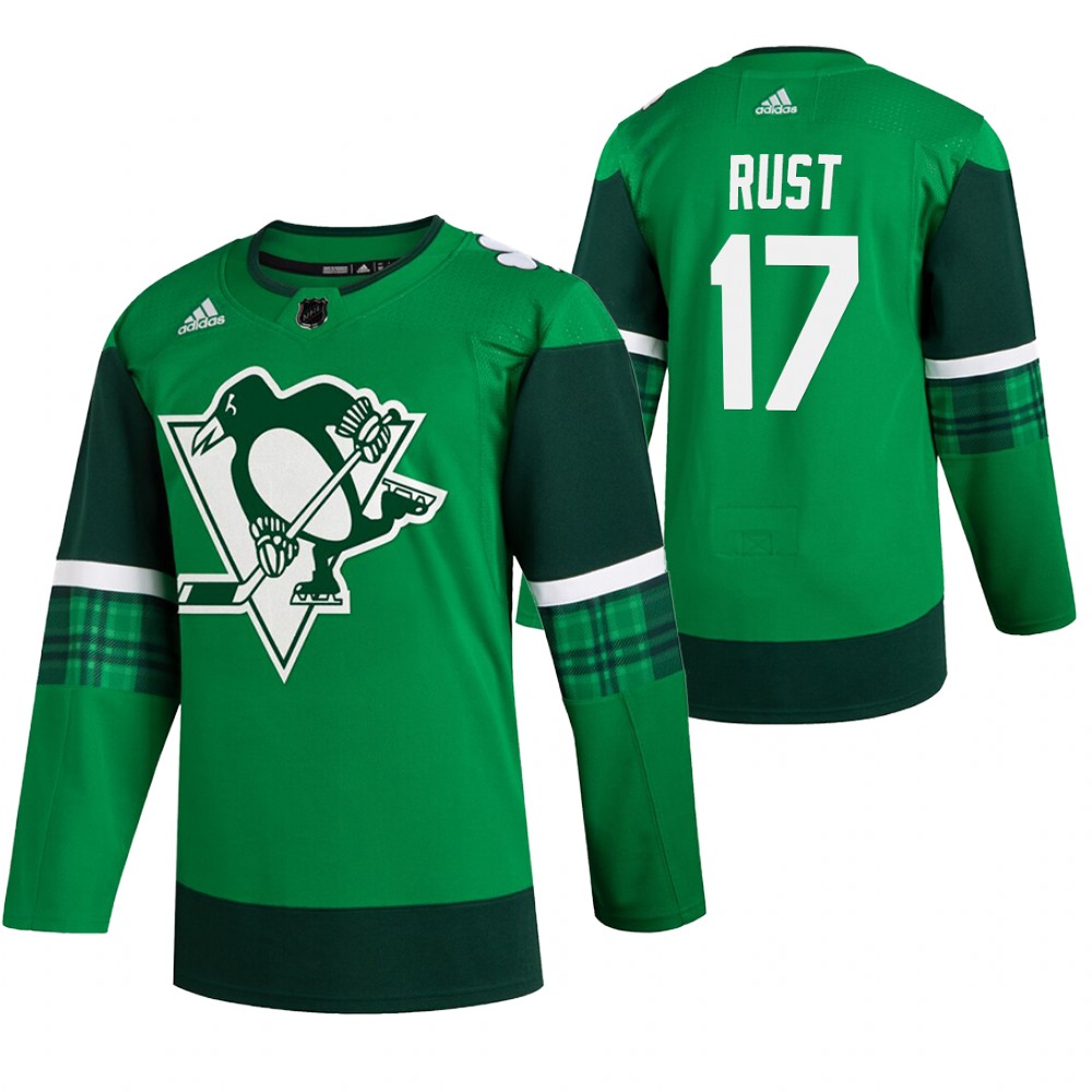 Penguins Bryan Rust 2020 St. Patrick's Day Green #17 Jersey Authentic Player