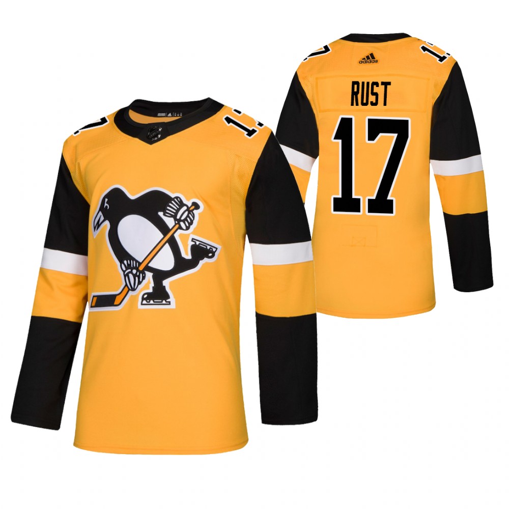 Penguins Bryan Rust Gold Authentic Alternate Jersey