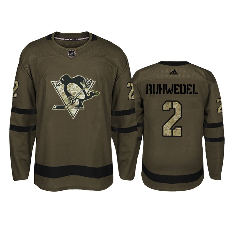 Penguins Chad Ruhwedel Camo Military Jersey