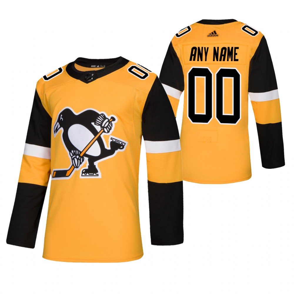 Penguins Custom Gold Authentic Alternate Jersey