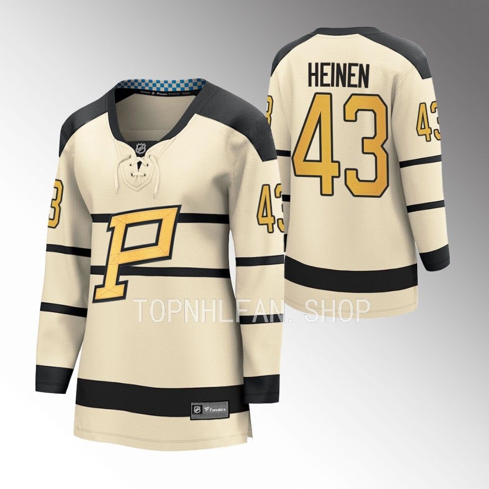 Penguins Danton Heinen 2023 Winter Classic Cream Player Women Jersey