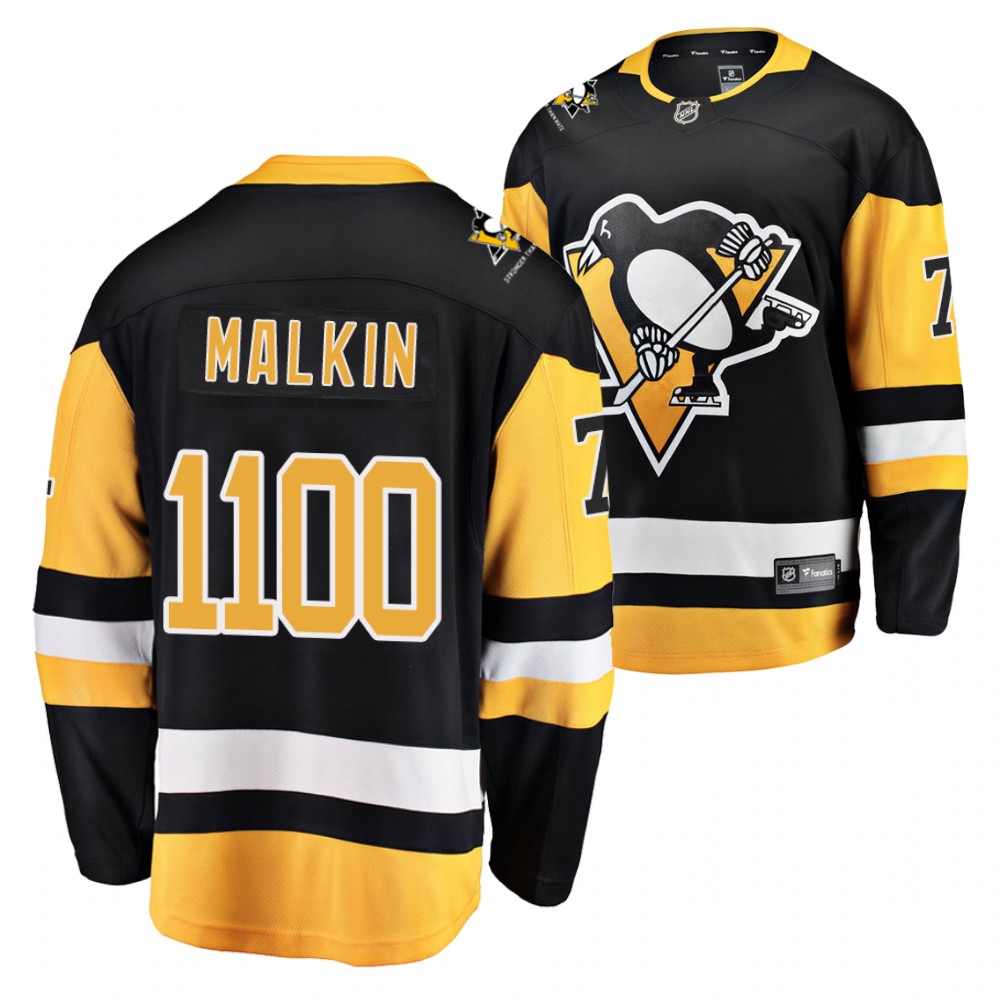 Penguins Evgeni Malkin Jersey 1100 Career points Black Limited Edition Men