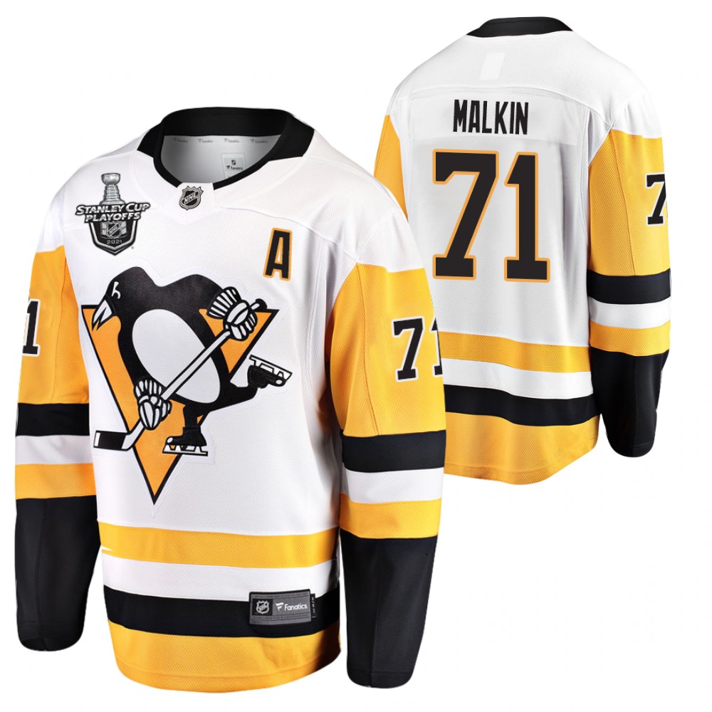 Penguins Evgeni Malkin Jersey 2021 Stanley Cup Playoffs White Men