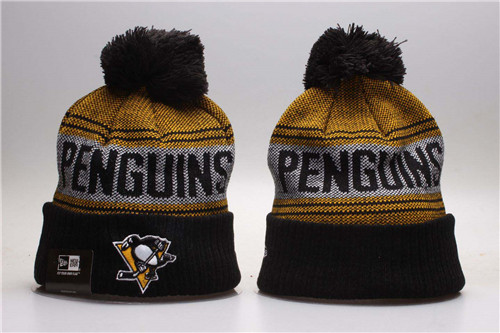 Penguins Fresh Logo Gray Black Knit Hat YP