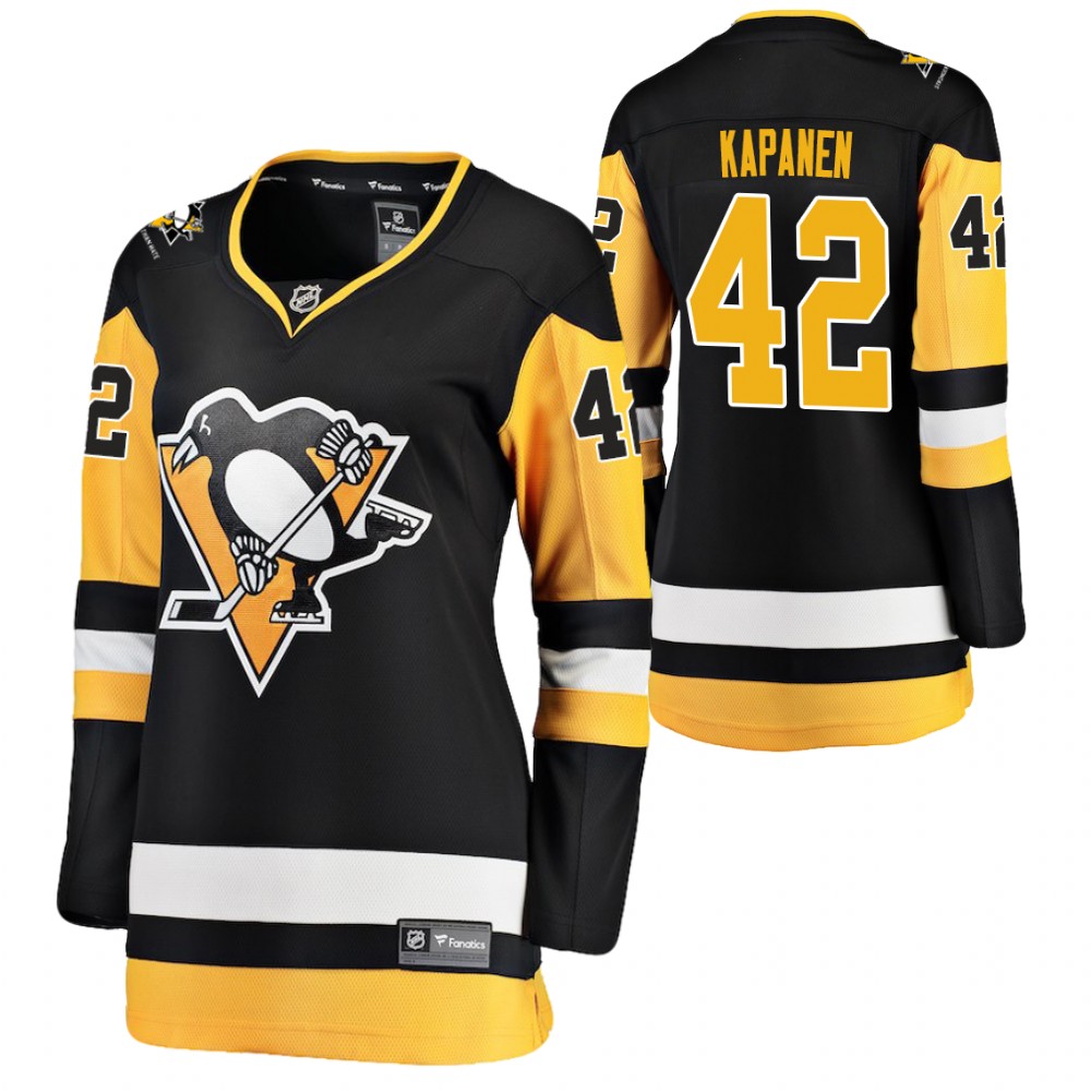 Penguins Kasperi Kapanen Jersey Home Black Breakaway Player Women