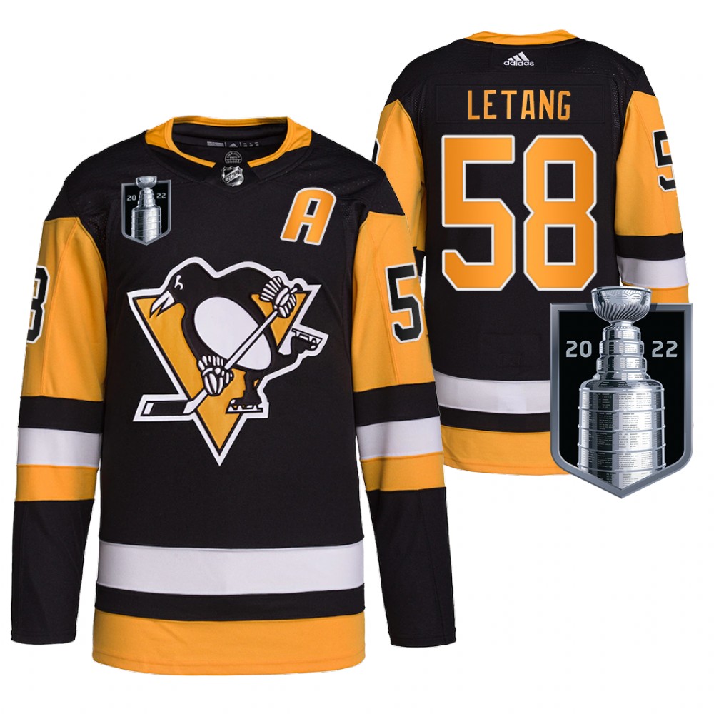 Penguins Kris Letang 2022 Stanley Cup Playoffs Black Jersey Authentic Pro