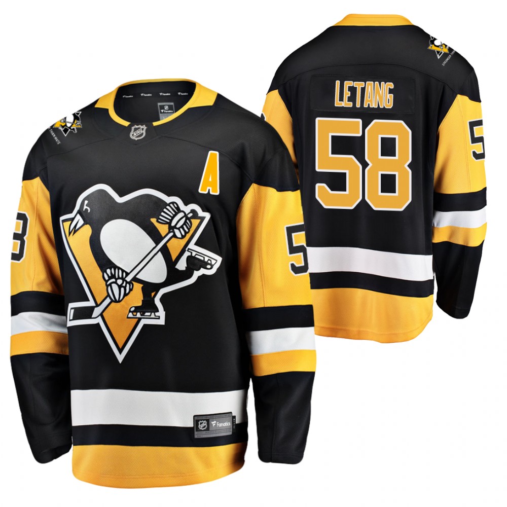 Penguins Kris Letang Black STRONGER THAN HATE Home Jersey