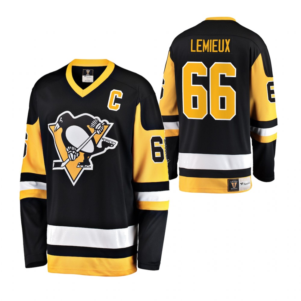 Penguins Mario Lemieux Black Premier Breakaway Heritage Jersey