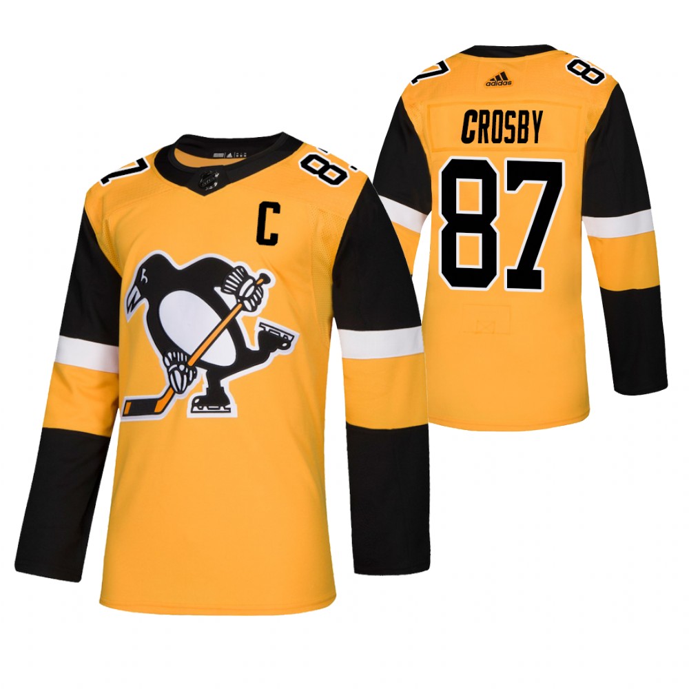 Penguins Sidney Crosby Gold Authentic Alternate Jersey