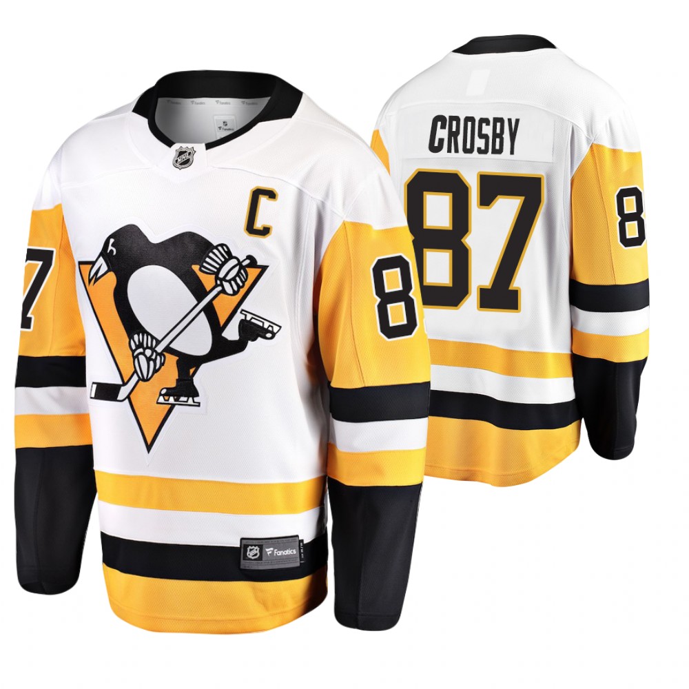 Penguins Sidney Crosby White Fanatics Breakaway Player Away Jersey