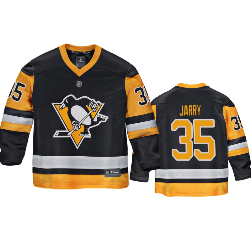 Penguins Tristan Jarry Black Replica Player Home Jersey