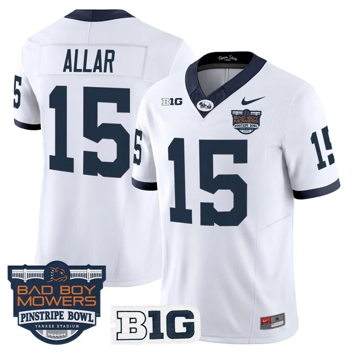 Penn State Nittany Lions Throwback Vapor Limited Custom Jersey - Pinstripe Bowl Patch - All Stitched Drew  Allar 15