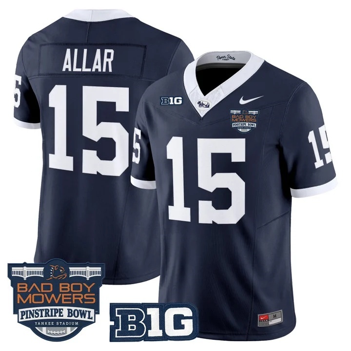 Penn State Nittany Lions Throwback Vapor Limited Custom Jersey - Pinstripe Bowl Patch - All Stitched Drew Allar 15