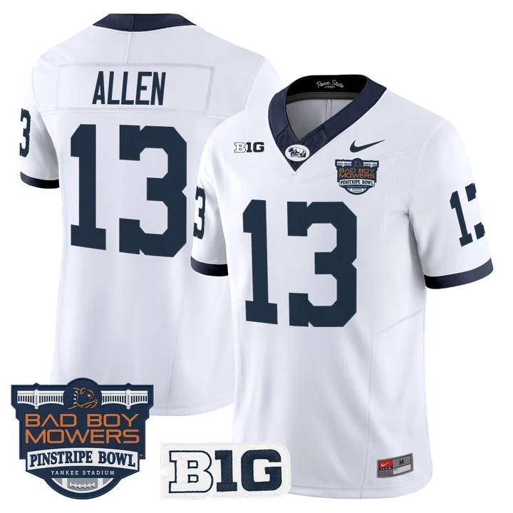 Penn State Nittany Lions Throwback Vapor Limited Custom Jersey - Pinstripe Bowl Patch - All Stitched Kaytron Allen   13