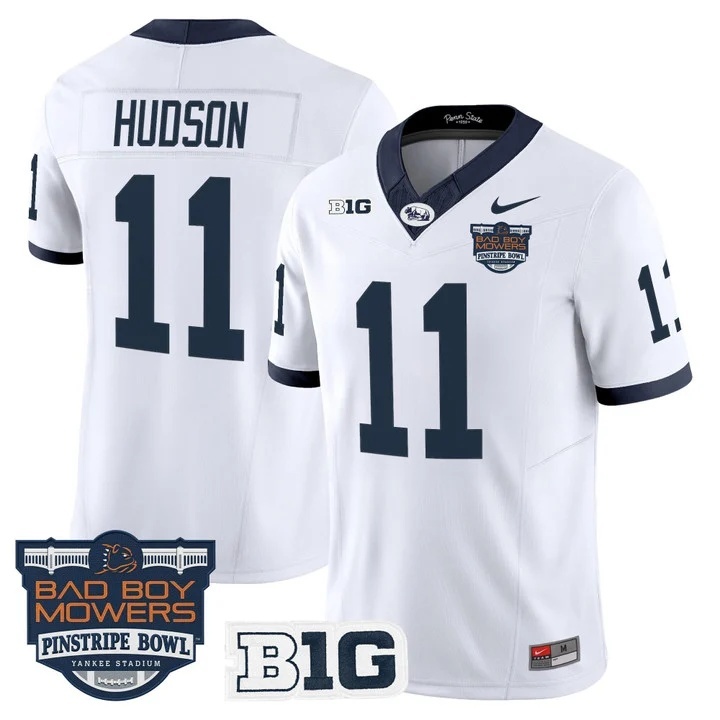 Penn State Nittany Lions Throwback Vapor Limited Custom Jersey - Pinstripe Bowl Patch - All Stitched Kyron Hudson   11