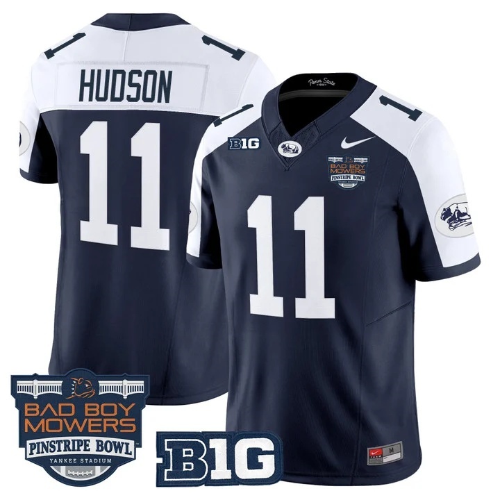 Penn State Nittany Lions Throwback Vapor Limited Custom Jersey - Pinstripe Bowl Patch - All Stitched Kyron Hudson  11