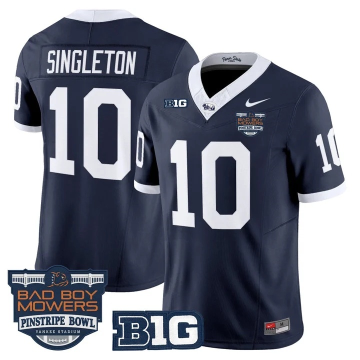 Penn State Nittany Lions Throwback Vapor Limited Custom Jersey - Pinstripe Bowl Patch - All Stitched Nicholas Singleton 10