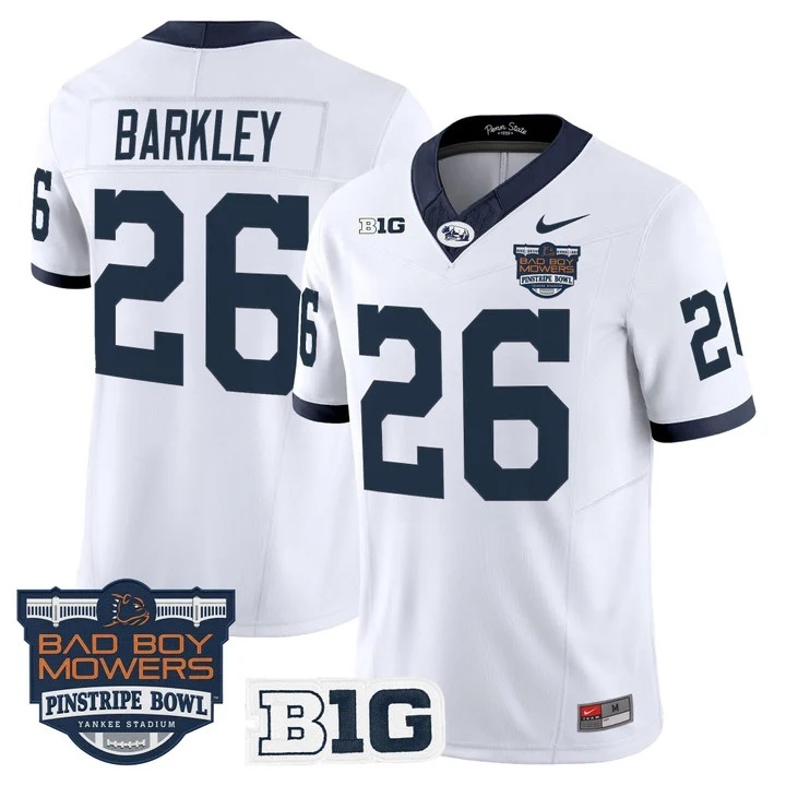 Penn State Nittany Lions Throwback Vapor Limited Custom Jersey - Pinstripe Bowl Patch - All Stitched Saquon Barkley   26