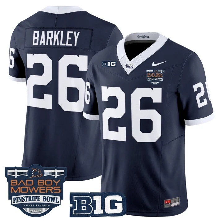 Penn State Nittany Lions Throwback Vapor Limited Custom Jersey - Pinstripe Bowl Patch - All Stitched Saquon Barkley26