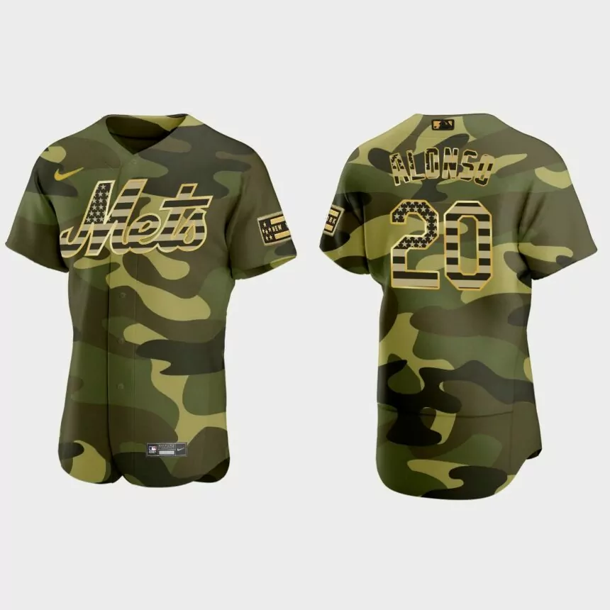 Pete Alonso New York Mets 2022 Armed Forces Day Jersey – Camo