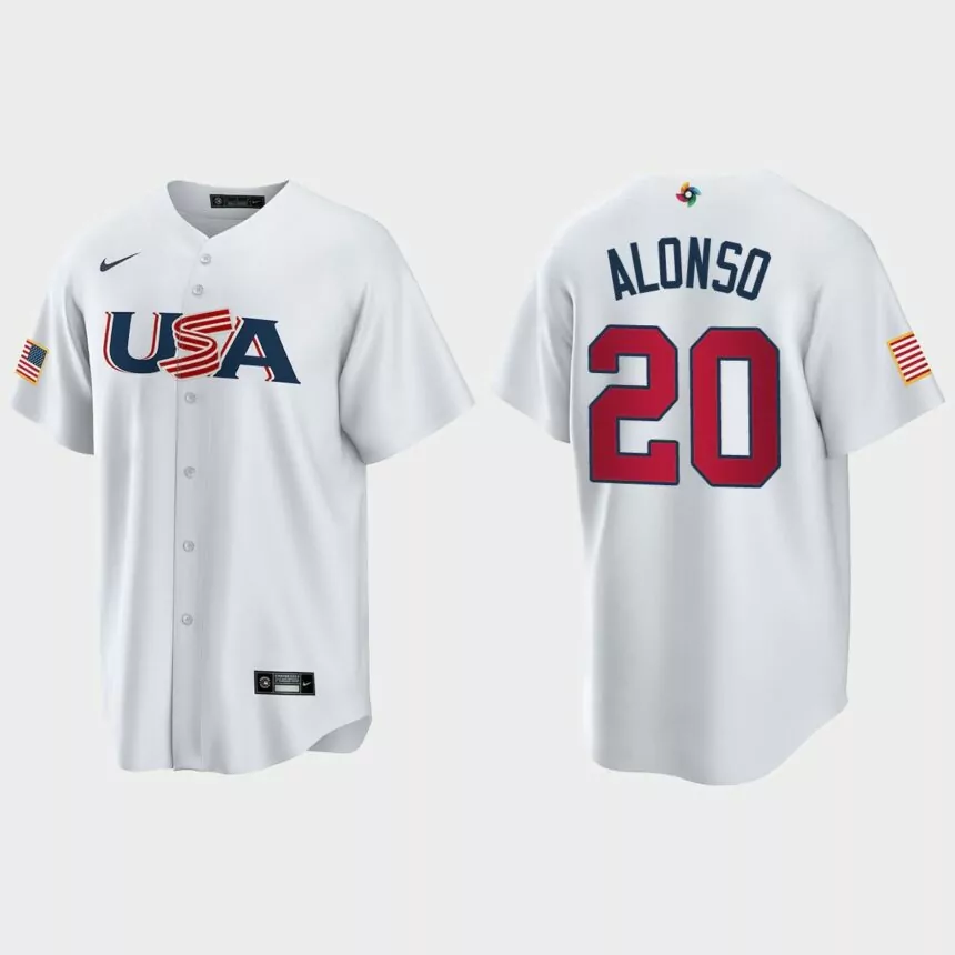 Pete Alonso New York Mets 2023 World Baseball Classic USA Replica Jersey – White
