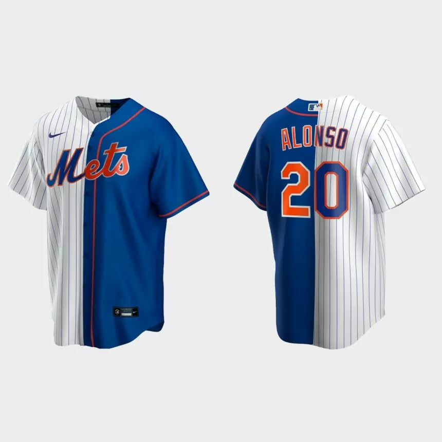 Pete Alonso New York Mets Split Replica Jersey – White Royal