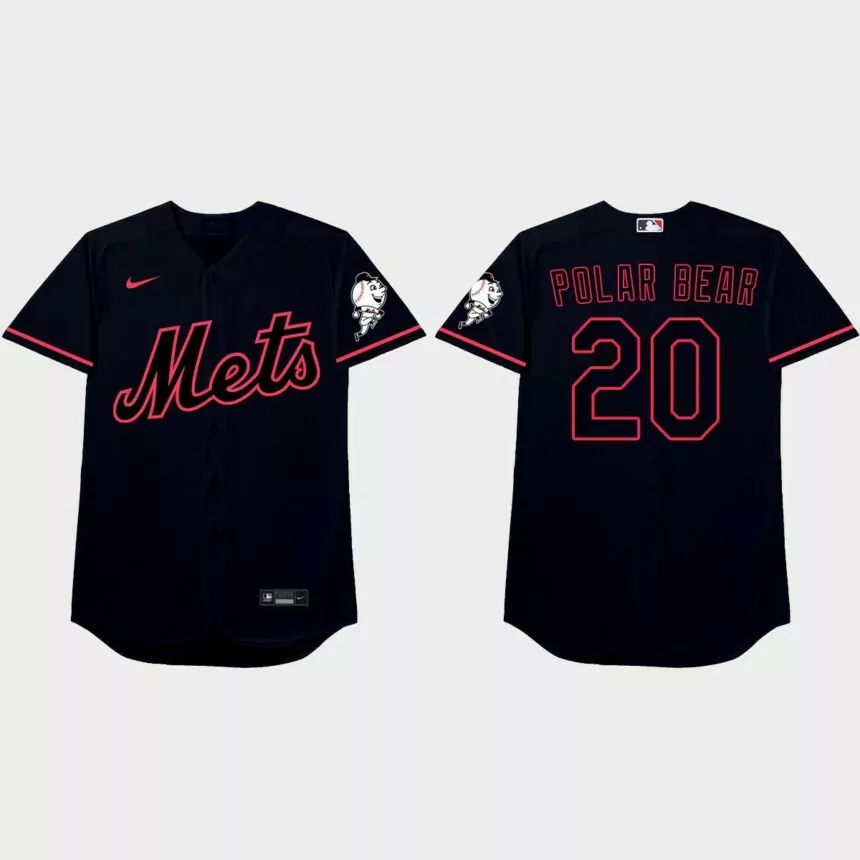 Pete Alonso Nickname Mets 2021 Players’ Weekend Polar Bear Jersey – Black