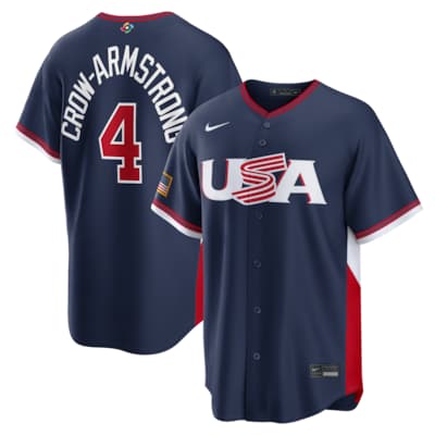 Pete Crow-Armstrong USA Baseball Nike 2026 World Baseball Classic Road Stadium Jersey - Navy