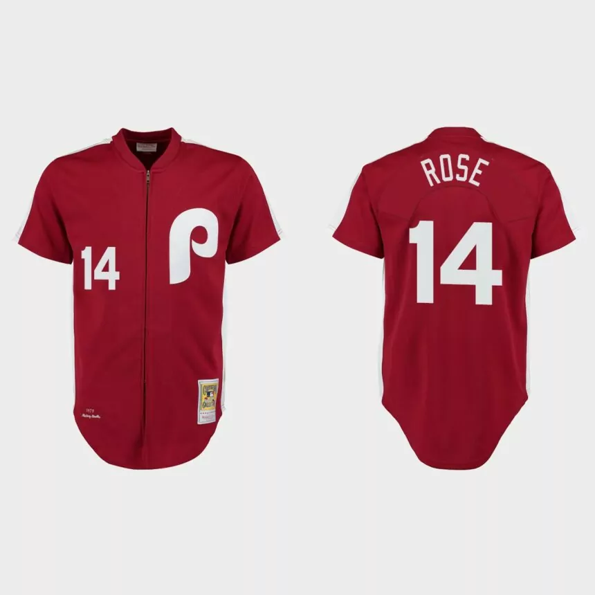 Pete Rose Philadelphia Phillies 1979 Throwback Authentic Jersey – Maroon