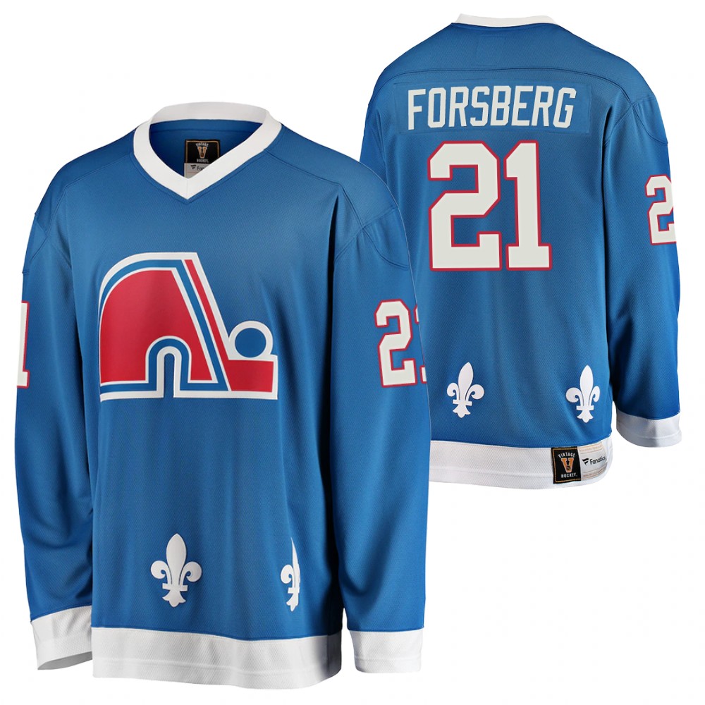 Peter Forsberg Quebec Nordiques Heritage Vintage Jersey Blue