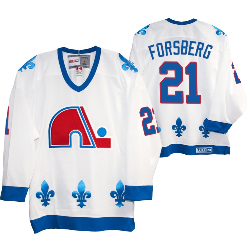 Peter Forsberg Quebec Nordiques Heritage Vintage Replica Jersey White